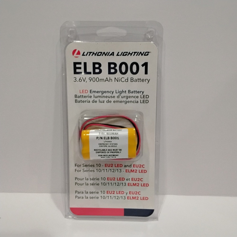 Lithonia Lighting ELB B001 3.6V 900mAh NiCd Emergency Light Battery EU2 LED ELM2